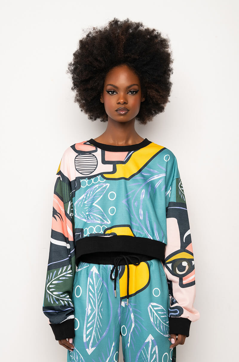 FACE TO FACE PRINTED SWEATER