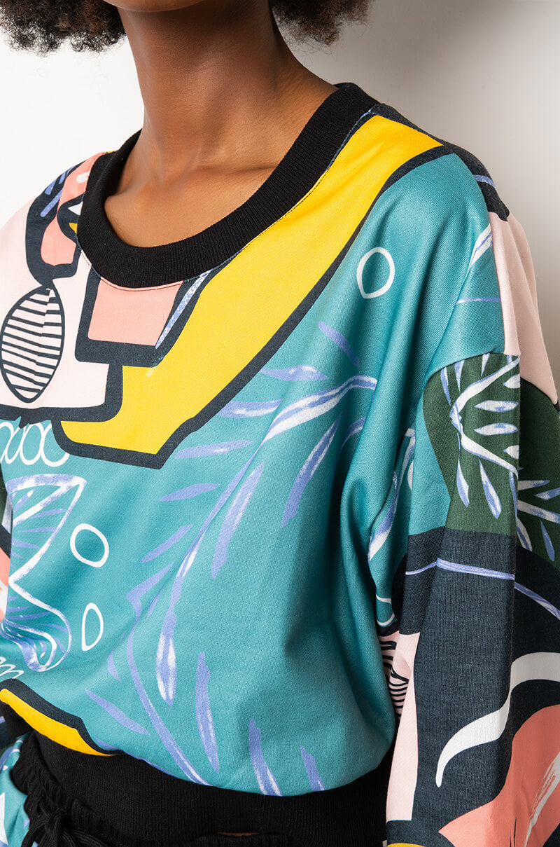 FACE TO FACE PRINTED SWEATER