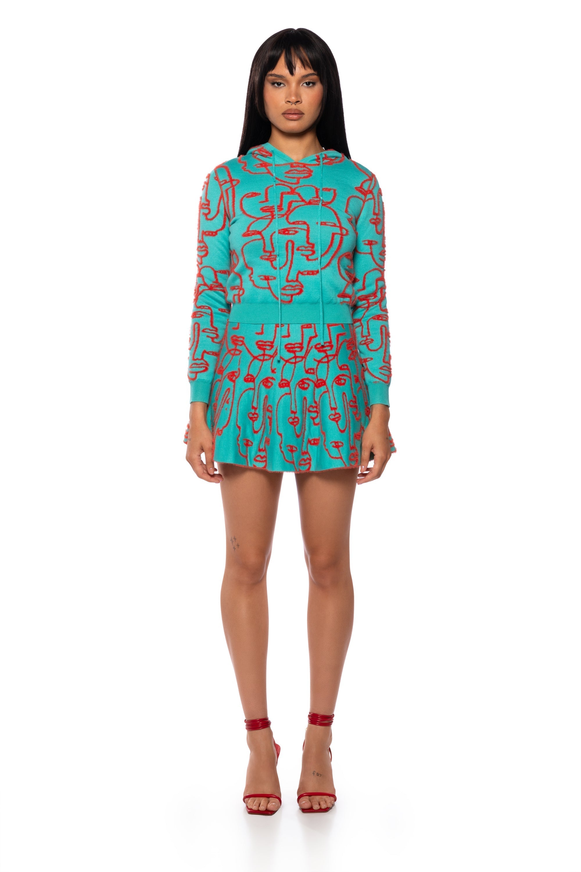 FACES AND PLACES REVERSIBLE KNIT MINSKIRT