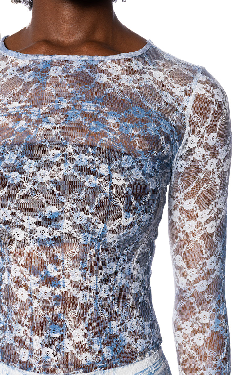 FADED DENIM MESH SET