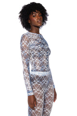 FADED DENIM MESH SET