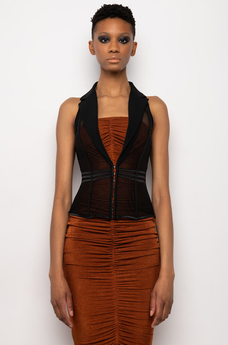 FASHION HEIST MESH CORSET VEST