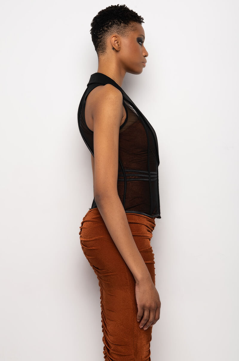 FASHION HEIST MESH CORSET VEST