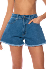 KAMILA FLOUNCY DENIM SHORT