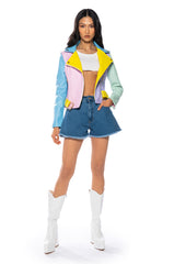 KAMILA FLOUNCY DENIM SHORT