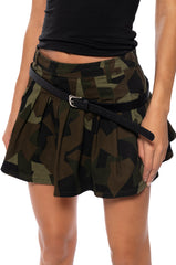 FELIX CAMO PLEATED MINI SKIRT