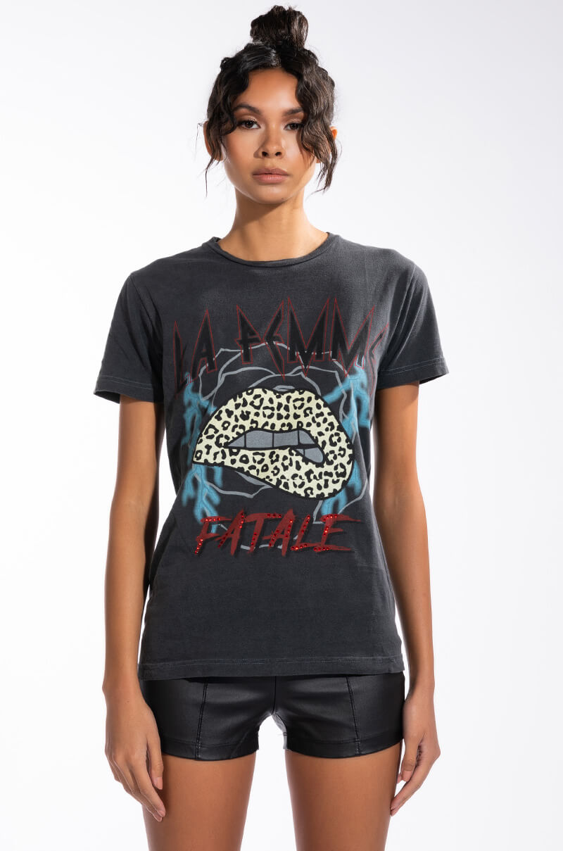 FEMME FATALE CREWNECK GRAPHIC TSHIRT