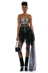 FEYA HIGH LOW TULLE LAYERED MINI SKIRT