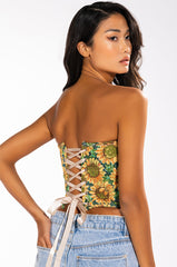 FIELD OF DREAMS BROCADE BUSTIER
