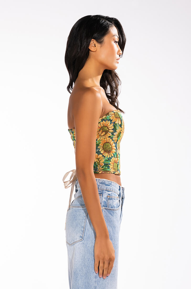 FIELD OF DREAMS BROCADE BUSTIER