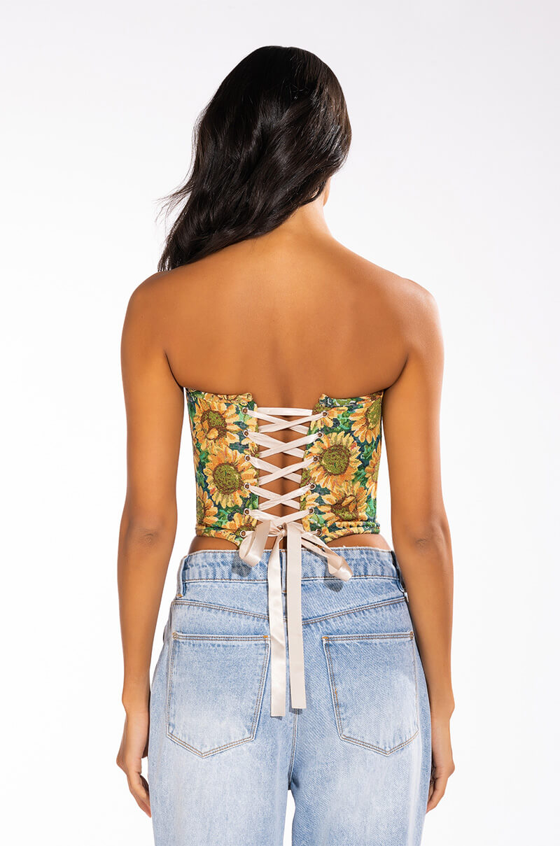 FIELD OF DREAMS BROCADE BUSTIER