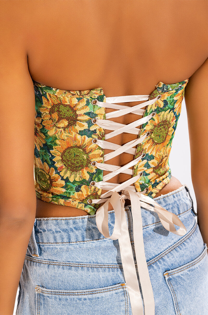 FIELD OF DREAMS BROCADE BUSTIER