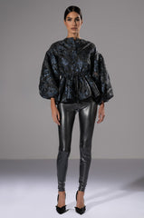 FIELD OF ROSES BROCADE BLOUSE