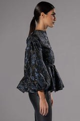 FIELD OF ROSES BROCADE BLOUSE