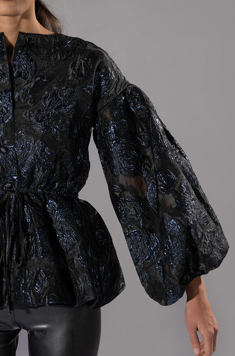 FIELD OF ROSES BROCADE BLOUSE