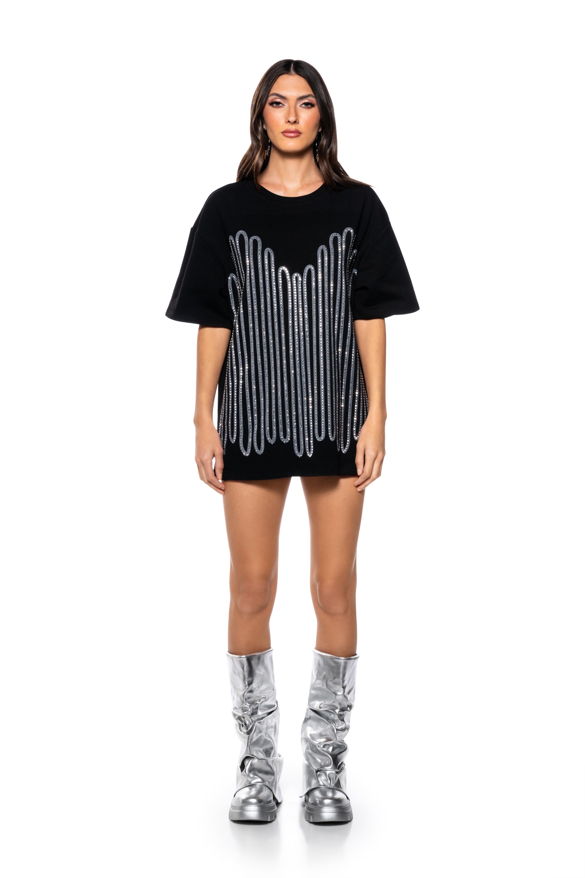 FIGHT THE FEELING EMBELLISHED GRAPHIC T SHIRT