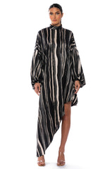 FILM MIDI ASYMMETRICAL SHIRT DRESS