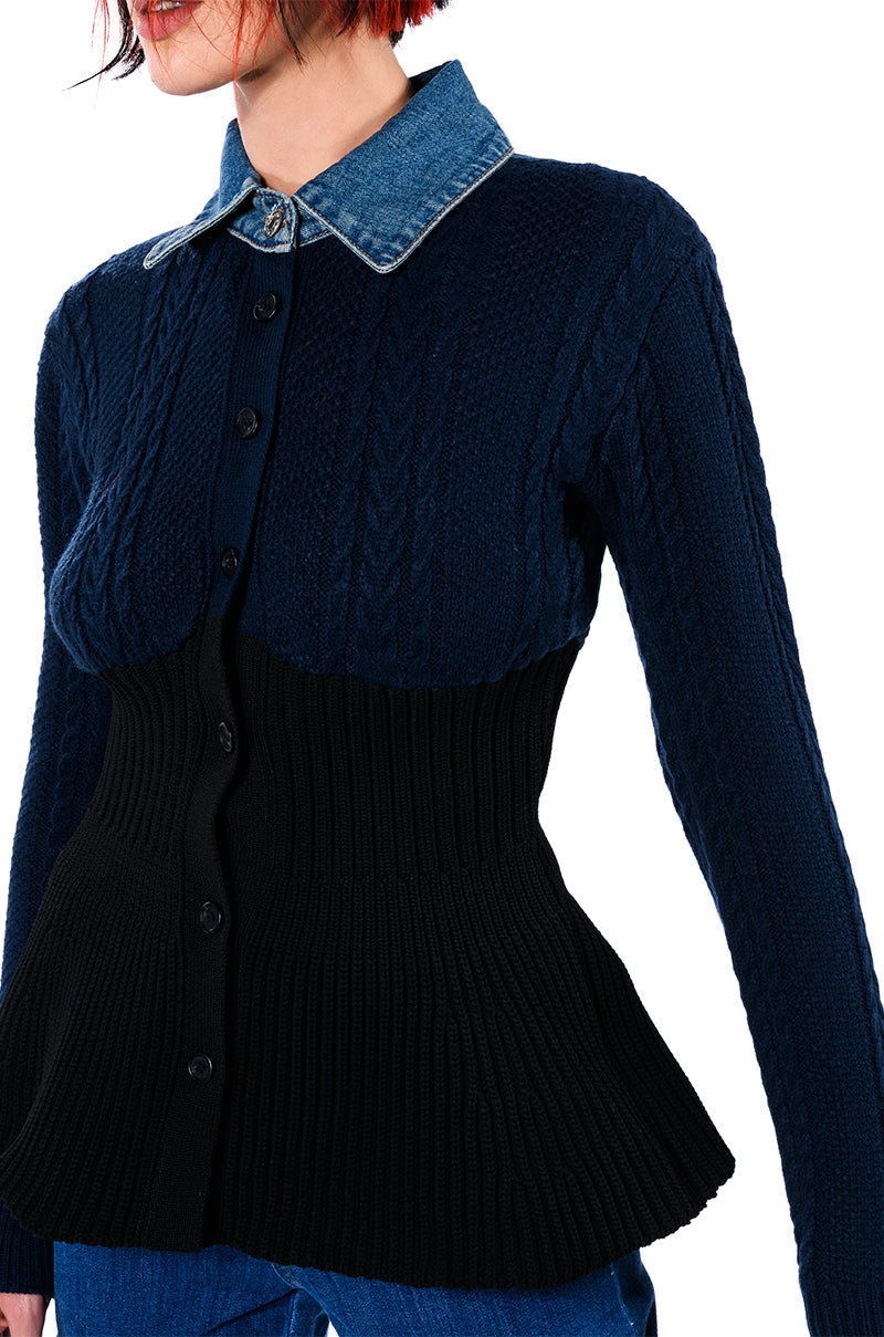 FINEST MOMENT PEPLUM DETAIL SWEATER