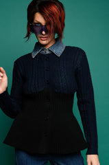 FINEST MOMENT PEPLUM DETAIL SWEATER