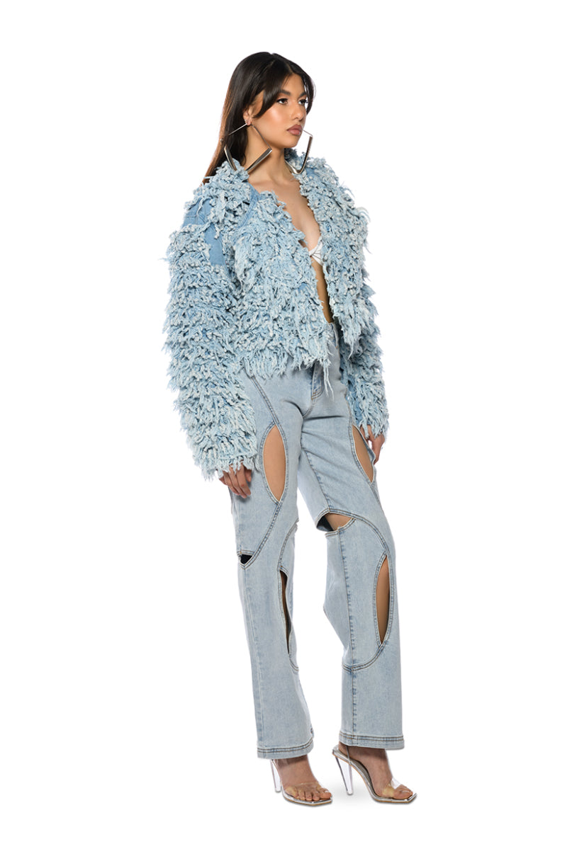 FIRST CLASS FRINGE DENIM JACKET