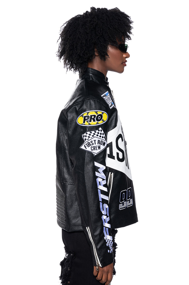 FIRST ROW FITTED LEATHER MOTO JACKET