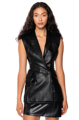 FITTED BLAZER VEST WITH DOUBLE POCKETS