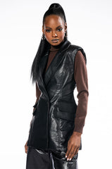 FITTED BLAZER VEST WITH DOUBLE POCKETS