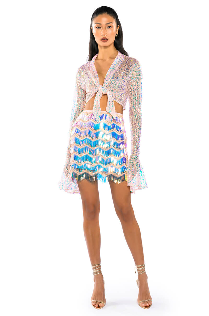 FLASH ON PLEASE SEQUIN MINI SKIRT