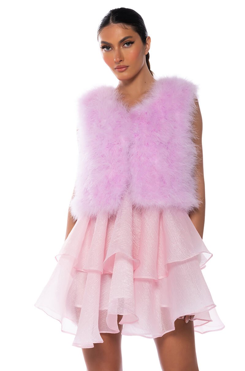 THE QUINN SPRING FEATHER VEST