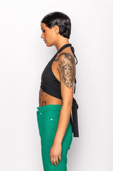FLY GAL CUTOUT HALTER CROP TOP