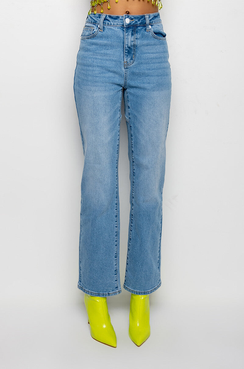 FOR THE LOVE OF BOOTY HIGH RISE STRAIGHT LEG JEANS
