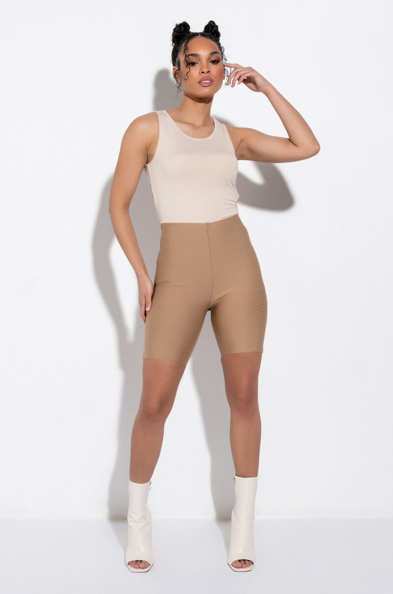 FRESH PERSPECTIVE TIE BACK RIBBED TANK
