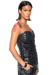 FREYA COATED DENIM CORSET