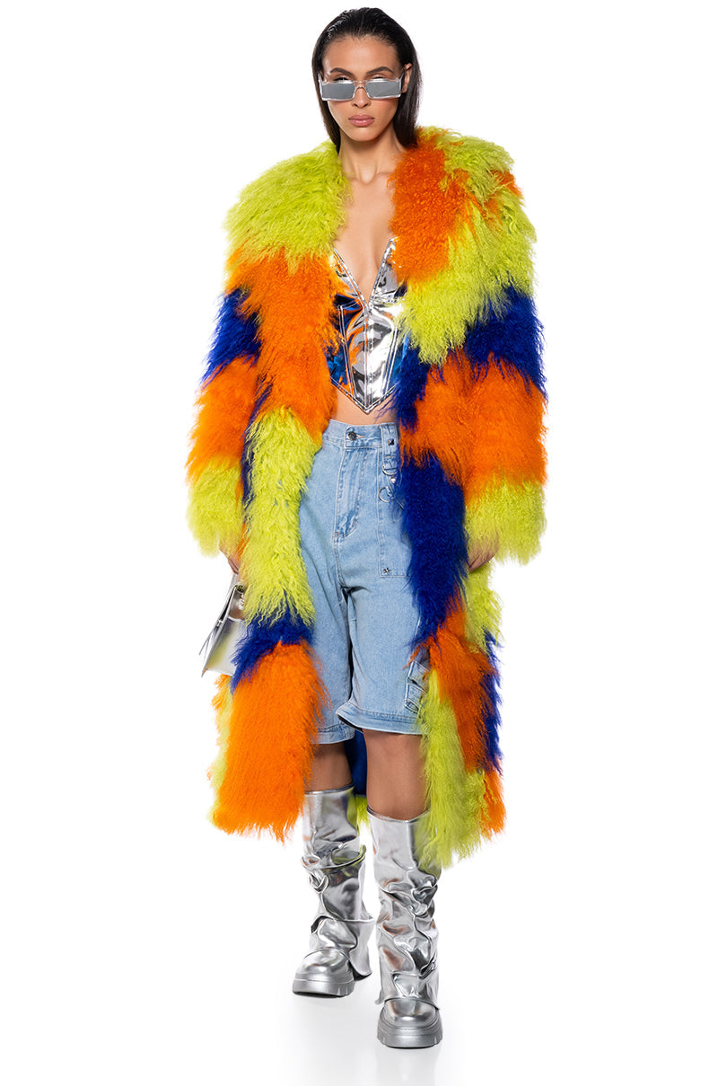 RIDAY REAL MOHAIR FUR TRENCH COAT