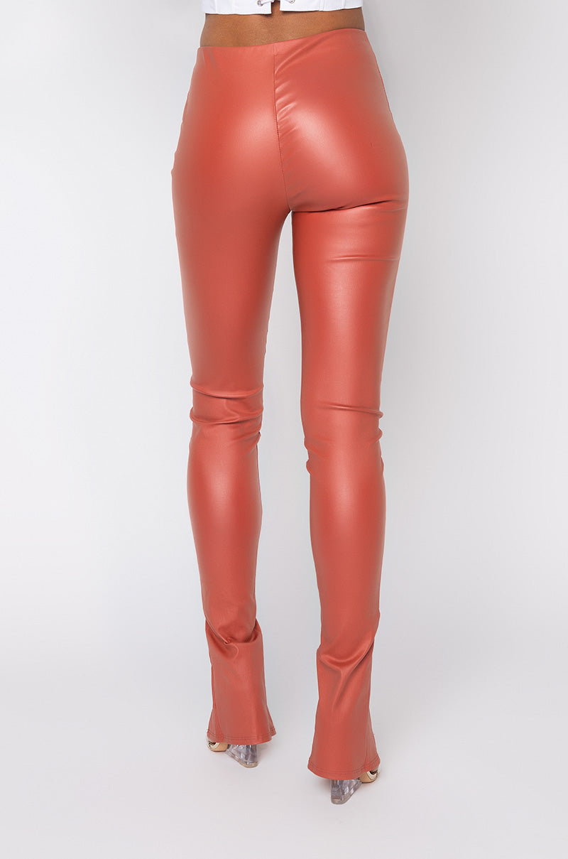 FULL OF SECRETS VEGAN LEATHER TROUSER