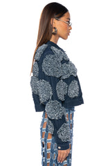 FULL TIME LOVER DENIM JACKET WITH APPLIQUE