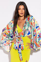 FUN IN THE SUN SATIN BLOUSE