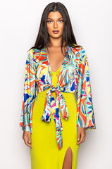 FUN IN THE SUN SATIN BLOUSE