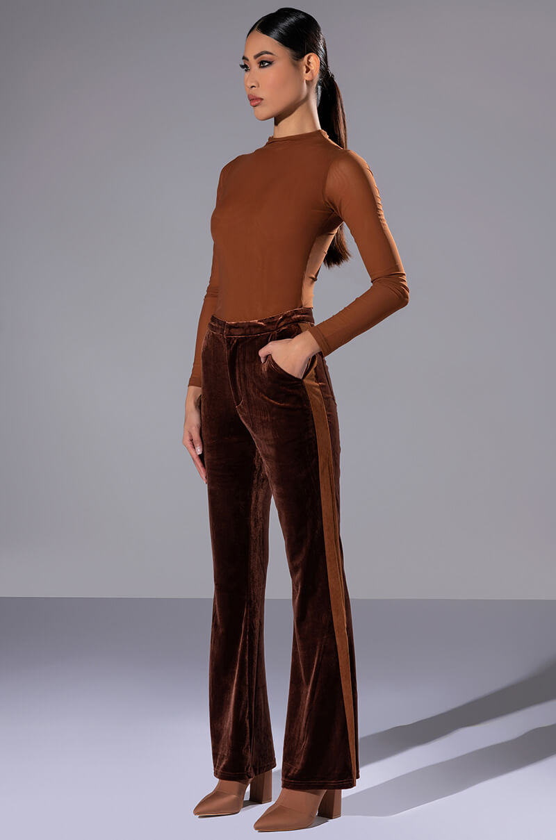 GABRIELLE VELVET FLARE TROUSER