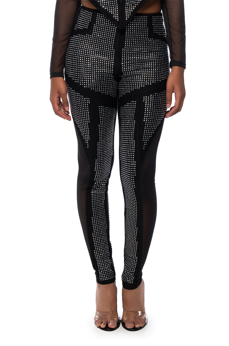 GALACTIC WORLD EMBELLISHED MESH LEGGING
