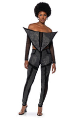 GALACTIC WORLD EMBELLISHED MESH LEGGING