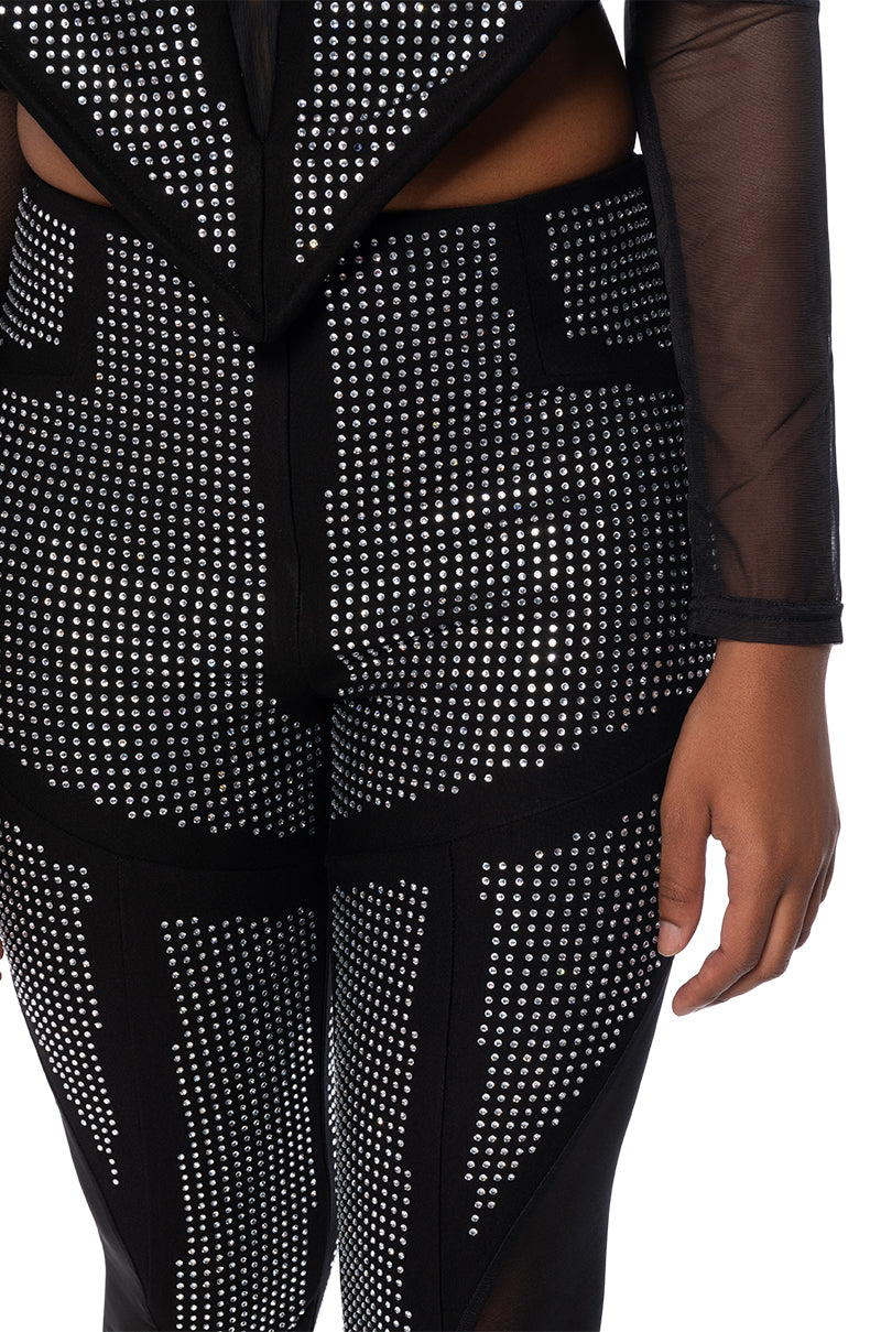 GALACTIC WORLD EMBELLISHED MESH LEGGING