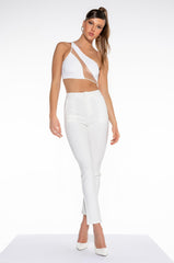 IRIS ONE SHOULDER ILLUSION CROP TANK
