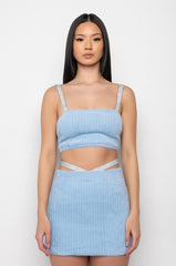 GET A CLUE RHINESTONE CROP TOP