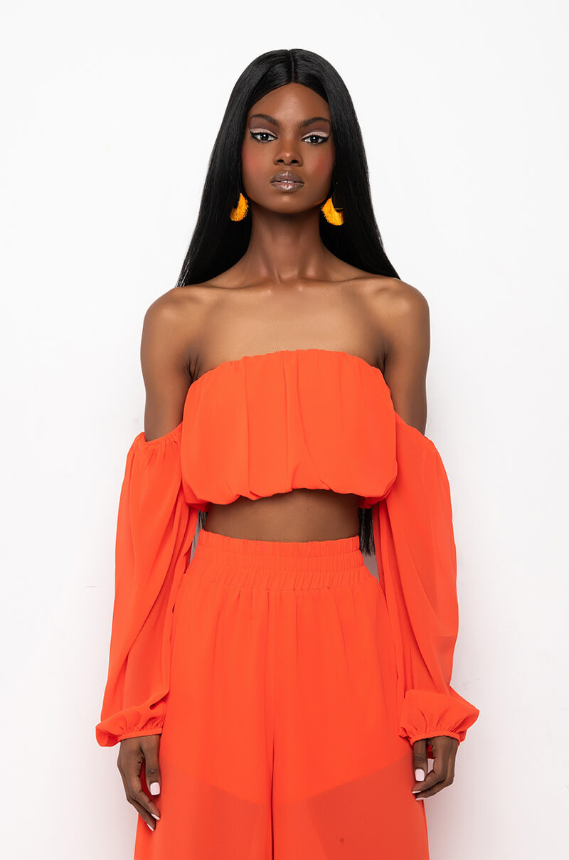 GET AFTER IT OFF THE SHOULDER CROP TOP