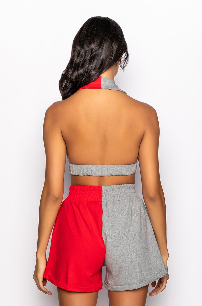 GET OVER IT BUCKLE DETAIL WRAP FRONT CROP TOP