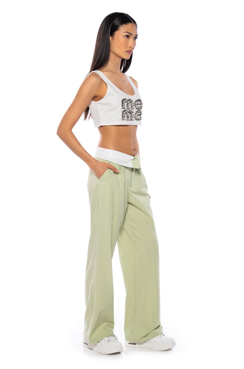 SERENA FOLD OVER WAIST WIDE LEG TROUSER