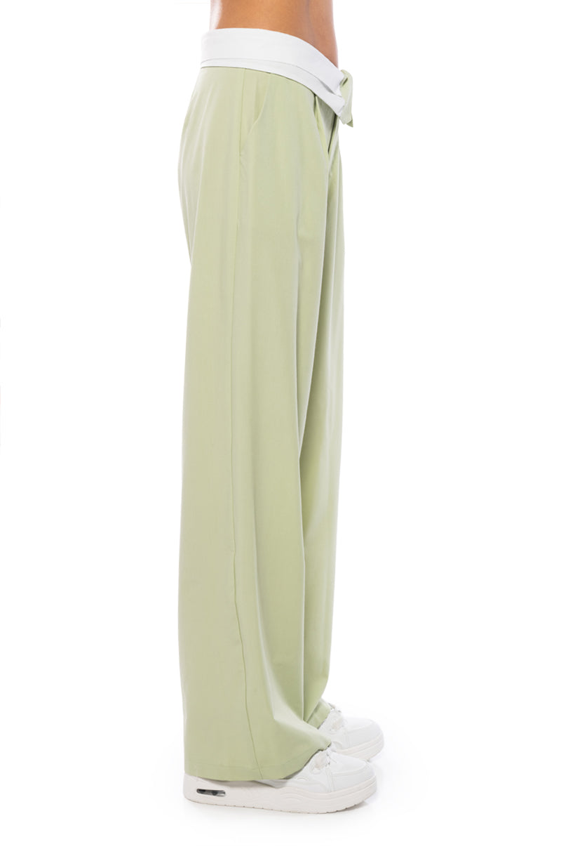 SERENA FOLD OVER WAIST WIDE LEG TROUSER