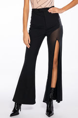 GET YOU GOING HIGH SLIT WIDE LEG TROUSERS