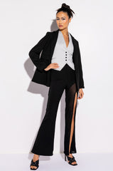 GET YOU GOING HIGH SLIT WIDE LEG TROUSERS